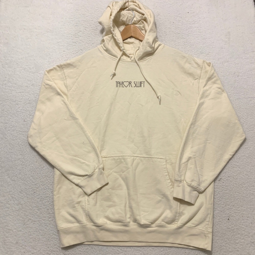 Taylor Swift The Eras Tour Hoodie XL Graphic Pullover Sweatshirt Cream Beige